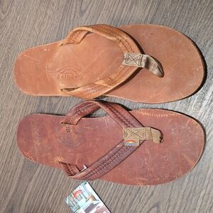 Men’s Rainbow Sandals Double Layer Premier Leather 13.5